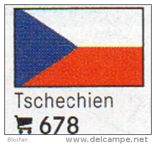 Set 6 Flaggen Tschechien Farbe 7€ Zur Kennzeichnung Von Bücher,Alben+Sammlung Firma LINDNER #678 Flags Of CESKY Republik - Slav Languages