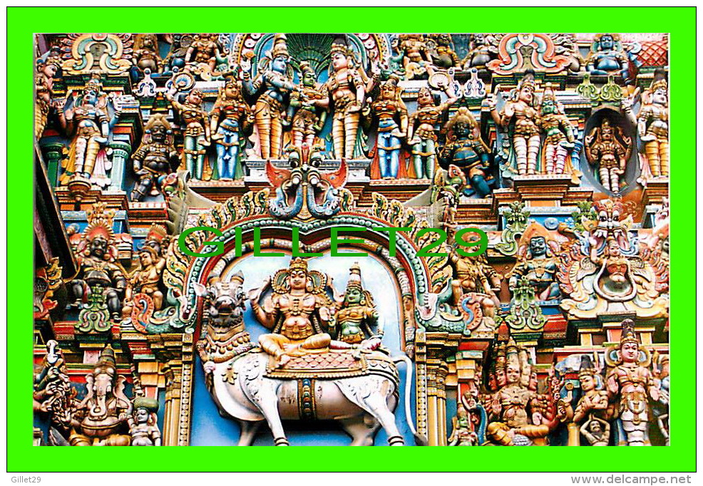 MADURAI CITY, INDIA - DETAILED SCULPTURES IN WEST TOWER, SRI MEENAKSHI TEMPLE  - PHOTO CREDITS: BRAHAN - VIVEK CARDS - - Inde