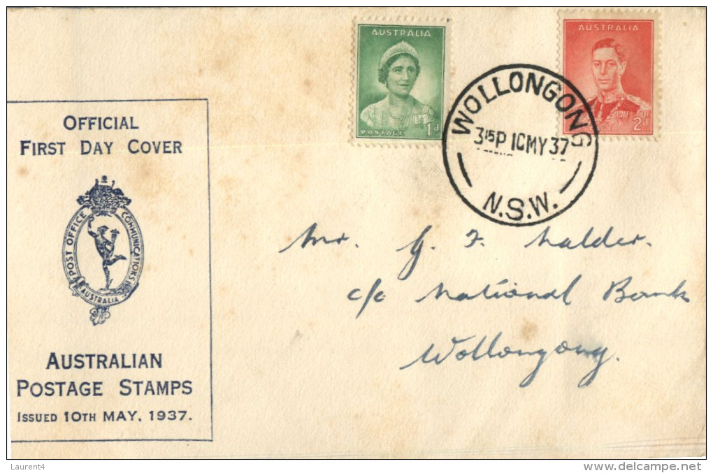 (111) Australia FDC Cover - 1937 - King And Queen - Cartas & Documentos