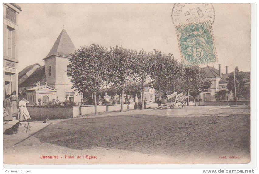 CPA 10 Aube - JESSAINS - Place De L' Eglise - Autres & Non Classés