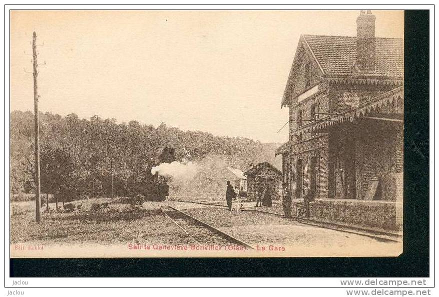 SAINTE GENEVIEVE BONVILLER LA GARE INTERIEURE,ARRIVEE DU TRAIN ! REF 6774 - Sainte-Geneviève