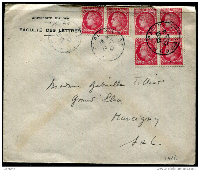 FRANCE - CÉRÈS DE MAZELIN - N° 676 (6) / LETTRE DE PARIS LE 23/7/1947, POUR MARCIGNY - TB - 1945-47 Cérès De Mazelin