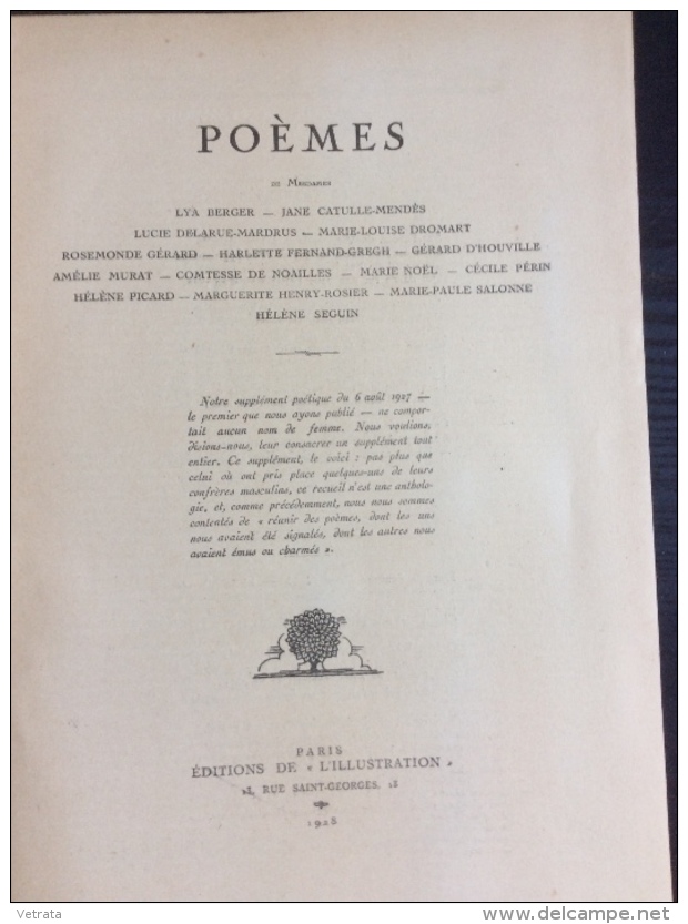 La Petite Illustration N°375 / Poèmes N°2 : Catulle-Mandès, Comtesse De Noailles, H. Picard, Salonne ... - Autres & Non Classés