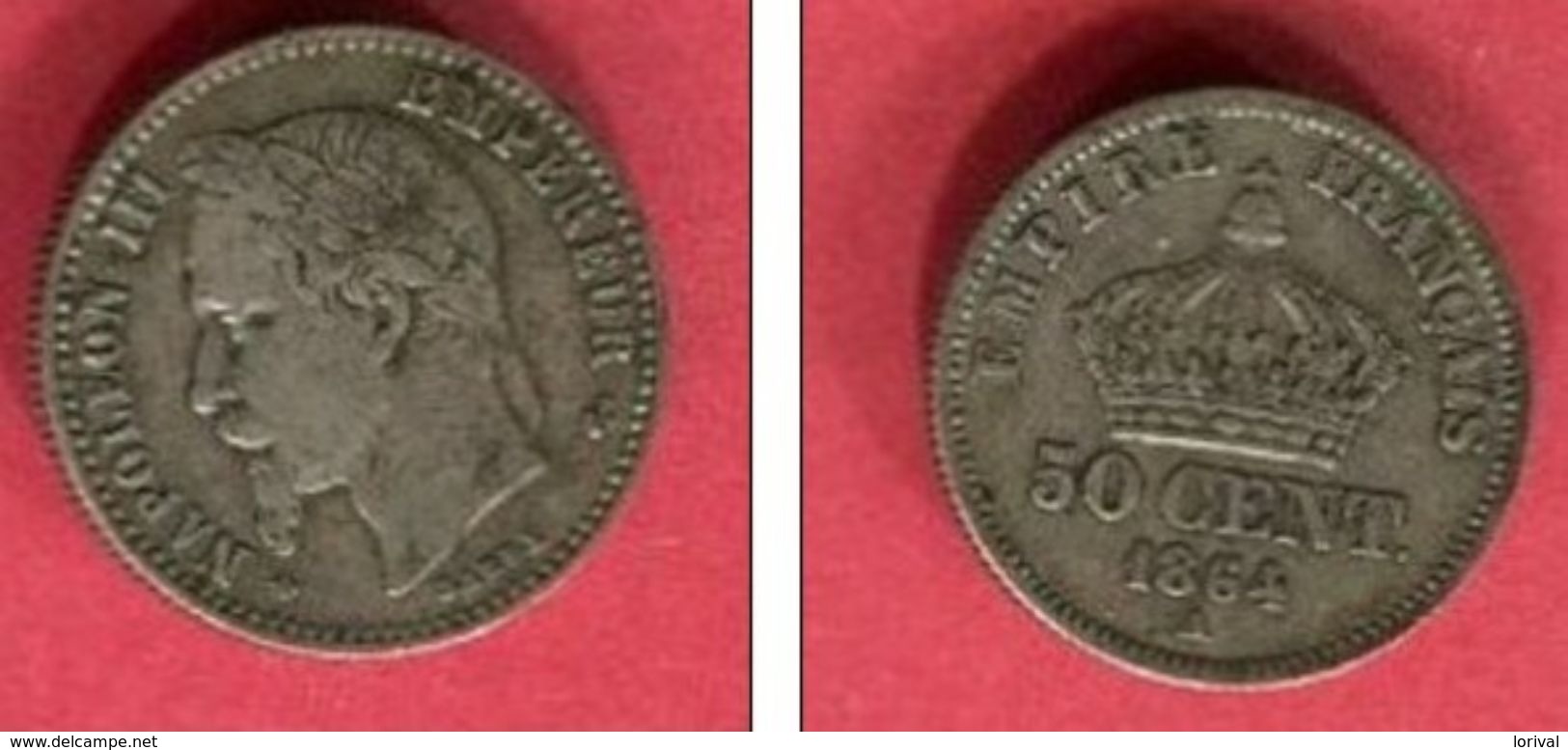 50 CENTIMES NAPOLEON III 1864 A   TTB+ 10 - 50 Centimes