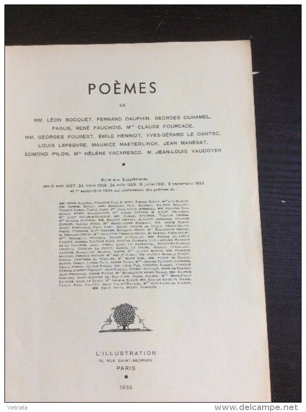 La Petite Illustration N°739 / Poèmes N°7 : L. Bocquet, G. Duhamel, Fagus, G. Fourest, Pilon, Henriot ... - Autres & Non Classés