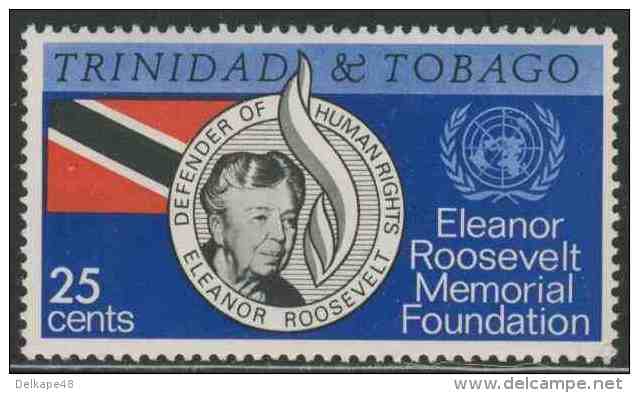 Trinidad & Tobago 1965 Mi 201 ** Eleanor Roosevelt (1884-1962) + Flag + UN-Emblem– Eleanor Roosevelt Memorial Foundation - Beroemde Vrouwen