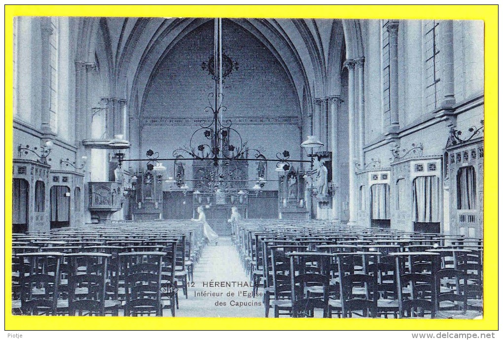 * Herentals - Hérenthals (Antwerpen - Anvers) * (SBP, Nr 12) Intérieur De L'église Des Capucins, Autel, CPA, Biecht Rare - Herentals