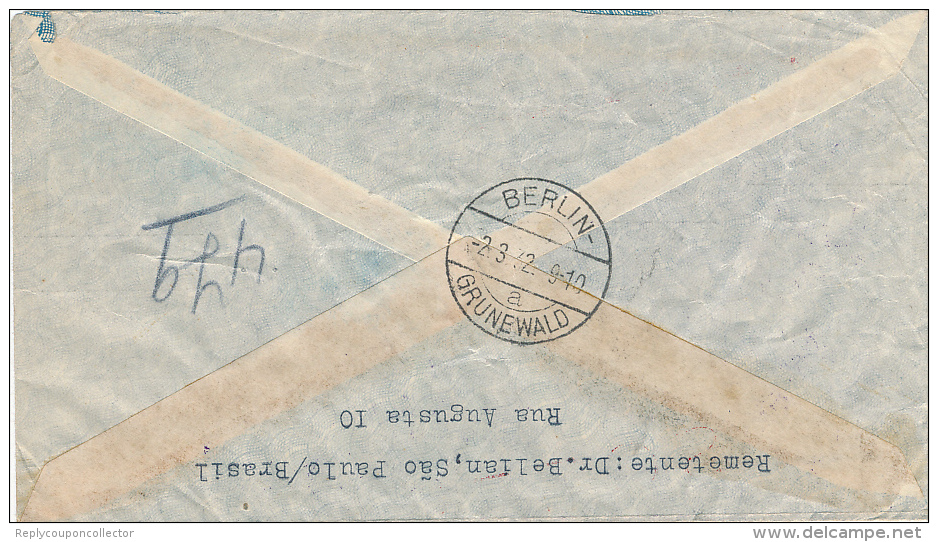 RIO De JANEIRO - 1932 , R-Brief An Den Generalkonsul Nach Berlin-Grunewald - Airmail