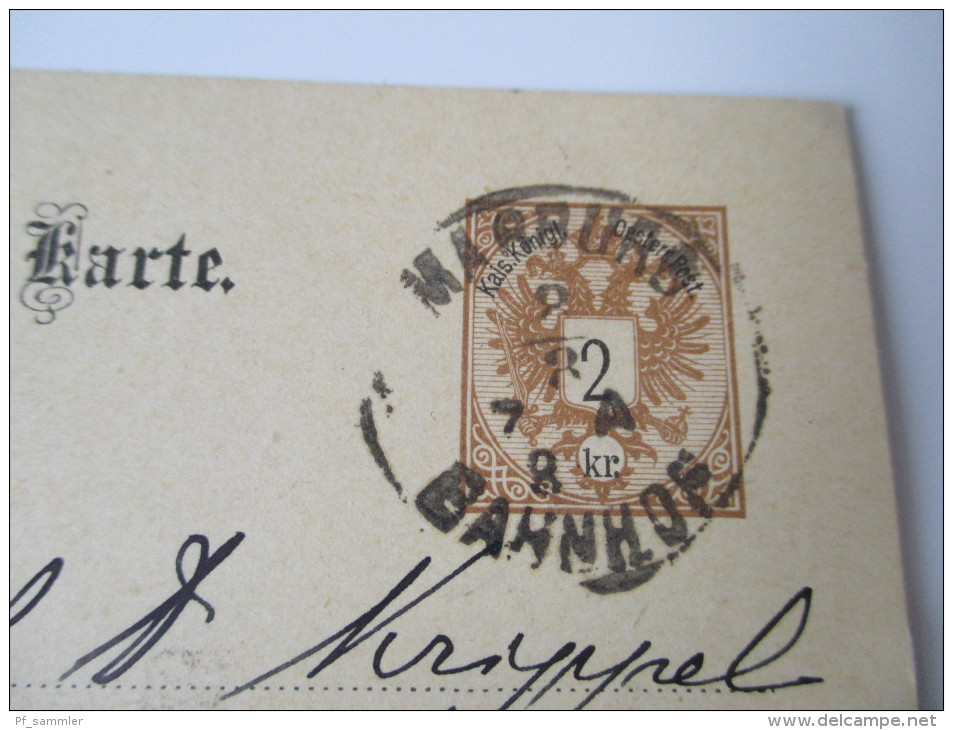 Österreich Ganzsache 1887 Stempel: Marburg Bahnhof / K.K. Post Ambulance No 9 Tolle Karte!!! - Autres & Non Classés