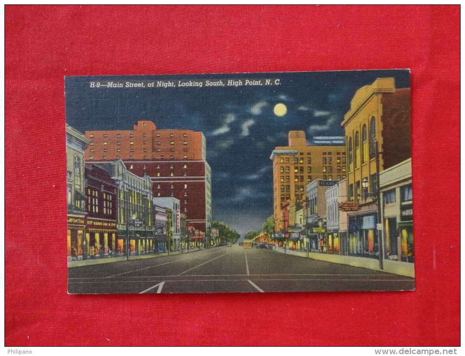 North Carolina > High Point  Night View Main Street Not Mailed   Ref 1154 - High Point