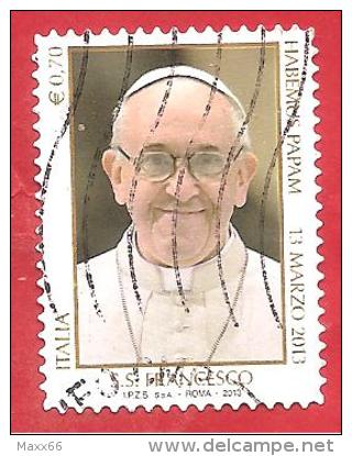 ITALIA REPUBBLICA USATO - 2013 - Pontificato Di Papa Francesco - € 0,70 - S. 3388 - 2011-20: Oblitérés
