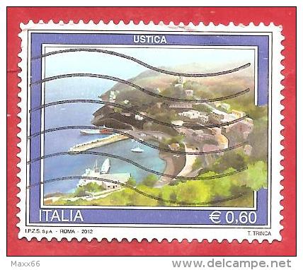 ITALIA REPUBBLICA USATO - 2012 - Turismo - Ustica - € 0,60 - S. 3334 - 2011-20: Oblitérés