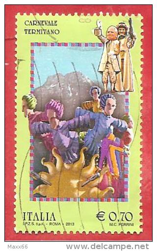 ITALIA REPUBBLICA USATO - 2013 - Folclore Italiano - Carnevale Termitano - € 0,70 - S. 3377 - 2011-20: Afgestempeld