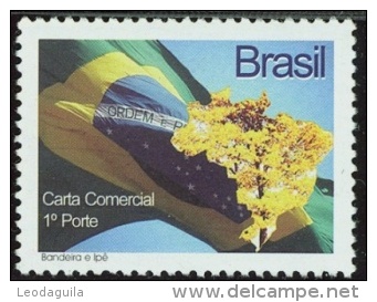BRAZIL #3003  -  FLAG AND TREE NATIONAL SYMBOLS   -  MINT - Personalized Stamps