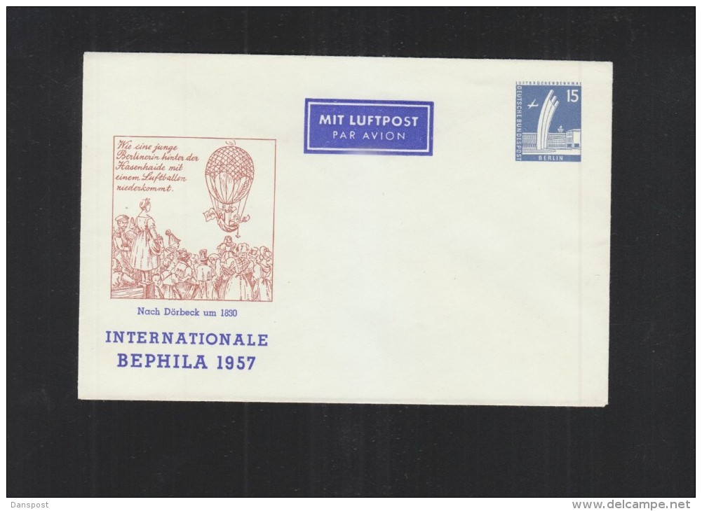 Berlin Umschlag Bephila 1957 - Private Covers - Mint