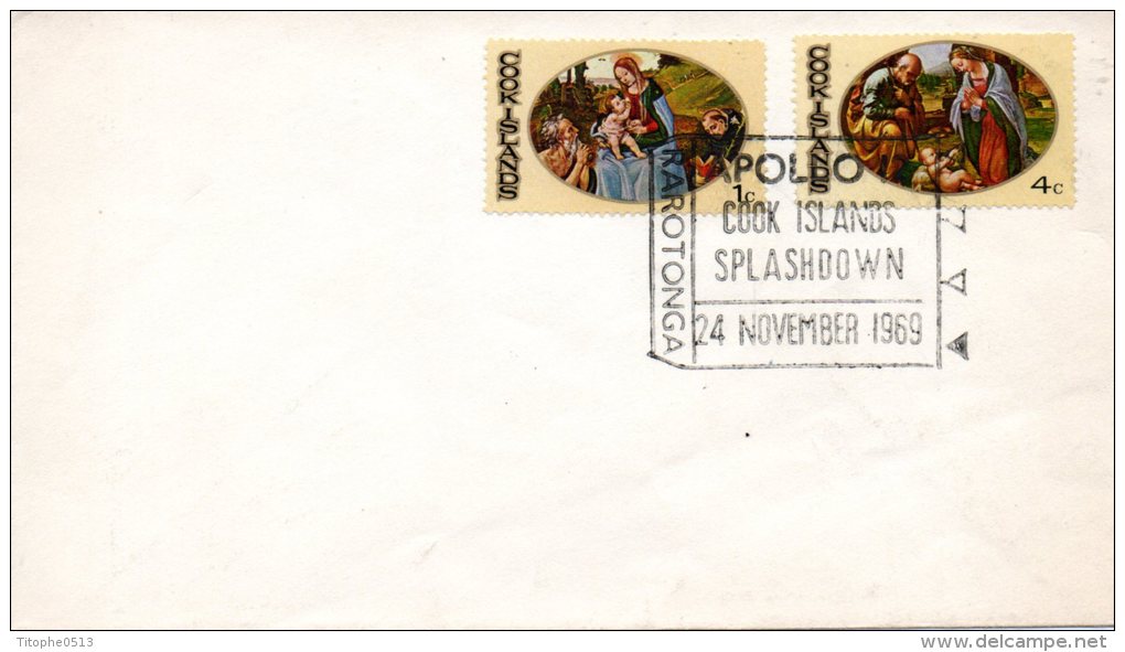 COOK. Enveloppe Commémorative De 1969. Amerrissage D´Apollo 12. - Ozeanien