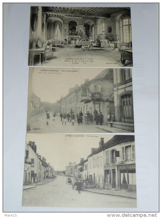 LORREZ LE BOCAGE : Rue De Montereau, Rue De Vaux, Chateau De M.le Comte De Ségur(salon) - Lorrez Le Bocage Preaux