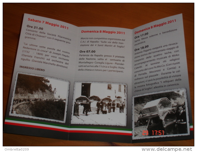 Brochure - TRASLAZIONE ARCHE Santi Martiri LIBERATA, CLEMENTE, DONATO E PIO In SOGLIO ORERO,Genova / 150° UNITA´ ITALIA - Religione & Esoterismo