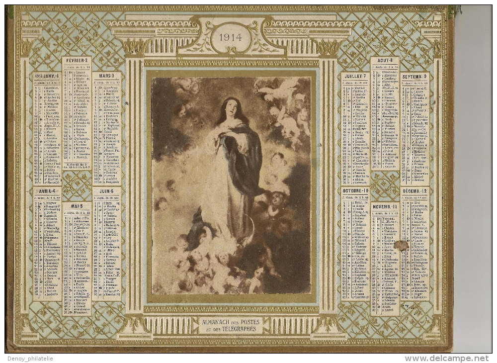Almanach Des Postes Et Des Telegraphe (departement De La Lozere ) 1914 Sujet Religieux - Formato Grande : 1901-20