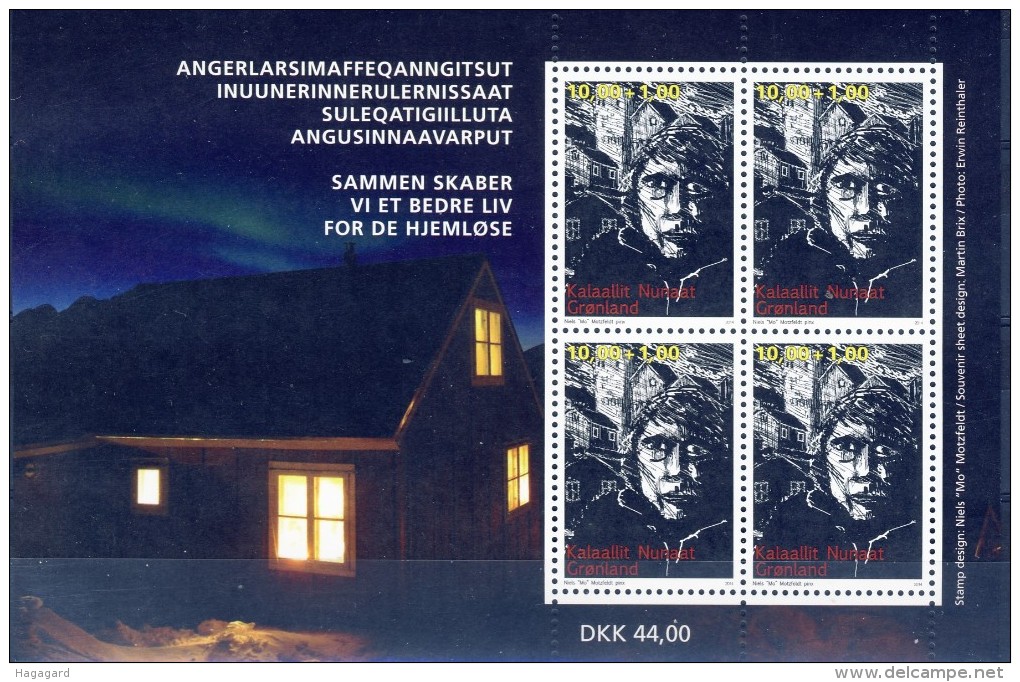 #Greenland 2014. Homeless Charity. Bloc. MNH(**) - Blocks & Sheetlets