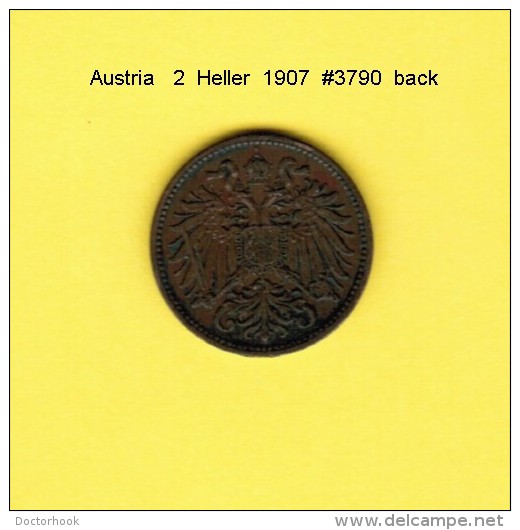AUSTRIA   2  HELLER  1907  (KM # 2801) - Austria