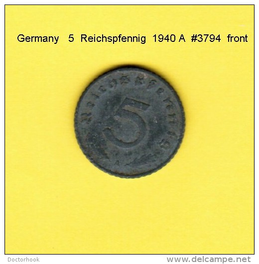 GERMANY   5  REICHSPFENNIG  1940 A  (KM # 100) - 5 Reichspfennig