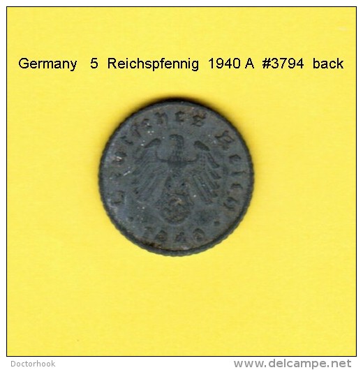 GERMANY   5  REICHSPFENNIG  1940 A  (KM # 100) - 5 Reichspfennig