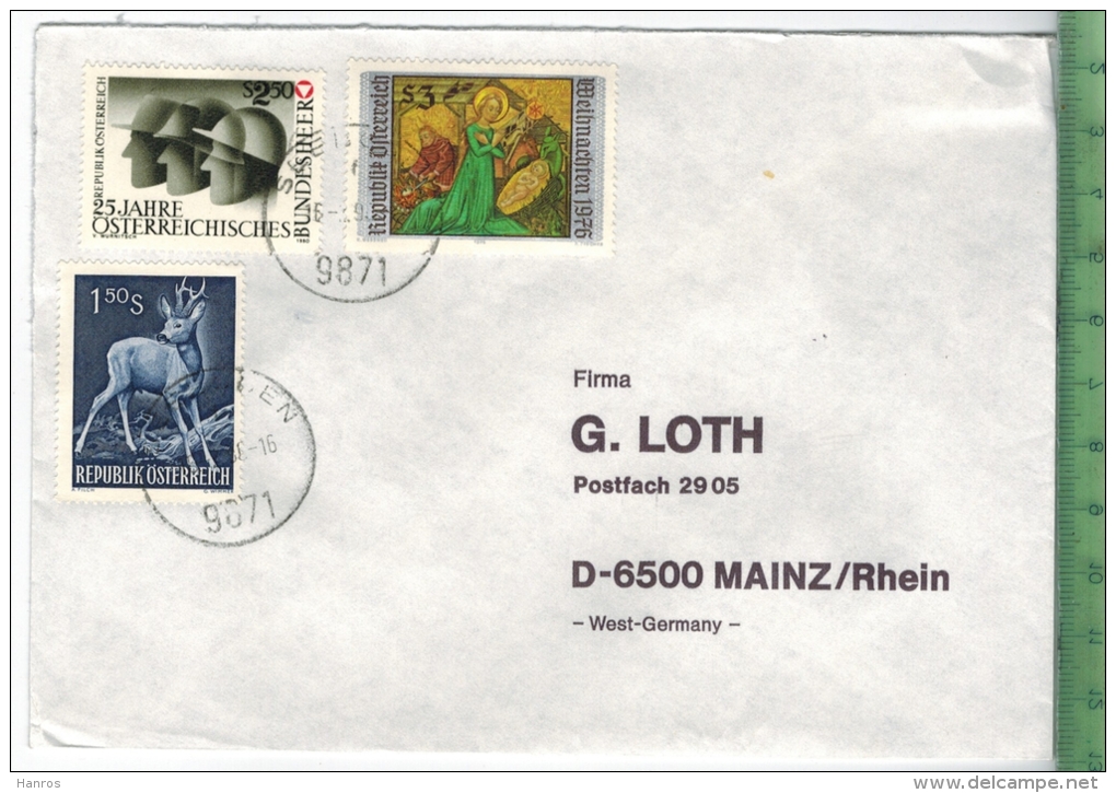 1990, Österreich, MiF, Auf Brief, Brief Gelaufen, 18.3.90 Gestempelt, Größe: 16 X 11,5 Cm, Zustand: I-II - Briefe U. Dokumente