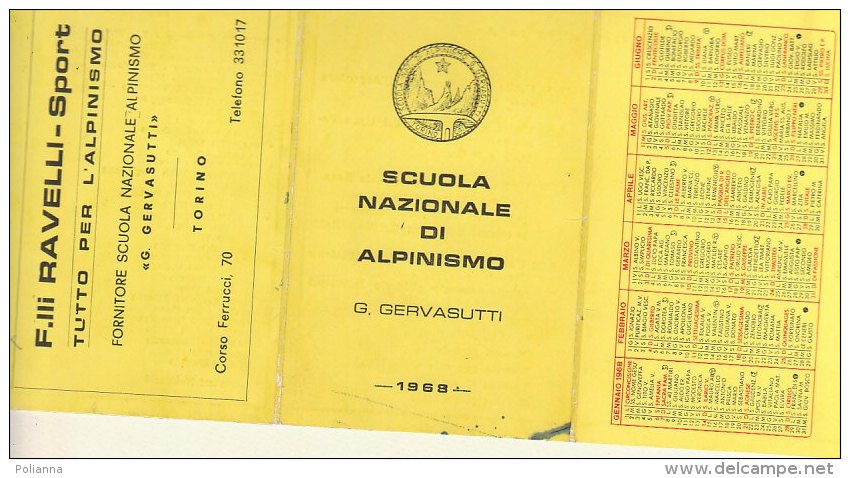 PO3359C# CALENDARIETTO 1968 - SCUOLA NAZ.ALPINISMO G.GERVASUTTI - PROGRAMMA - Kleinformat : 1961-70