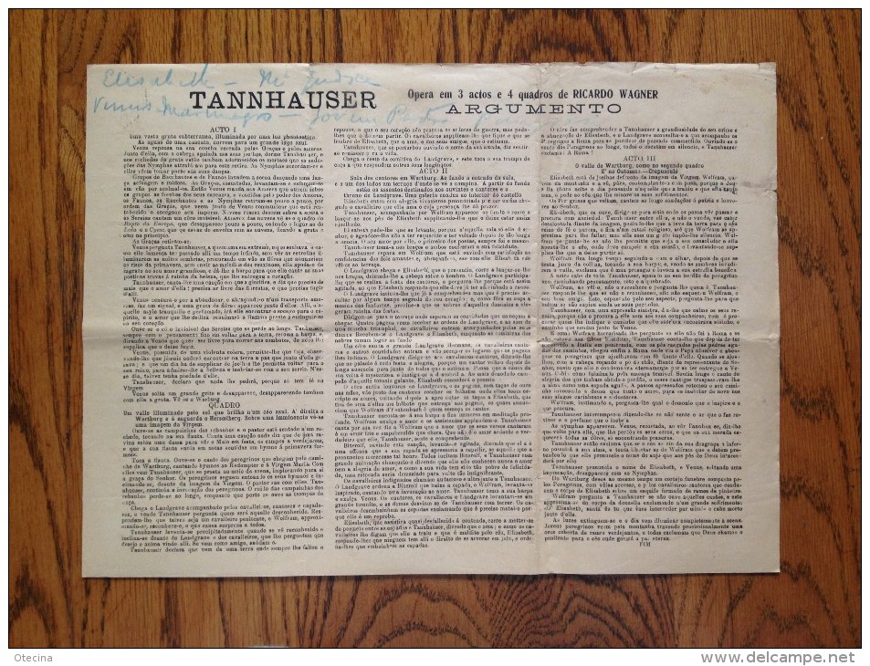 TANNHAUSER Opéra Richard Wagner - Epoque Lyrique 1903 - Coliseu Dos Recreios - Lisbonne - Portugal - Manifesti & Poster