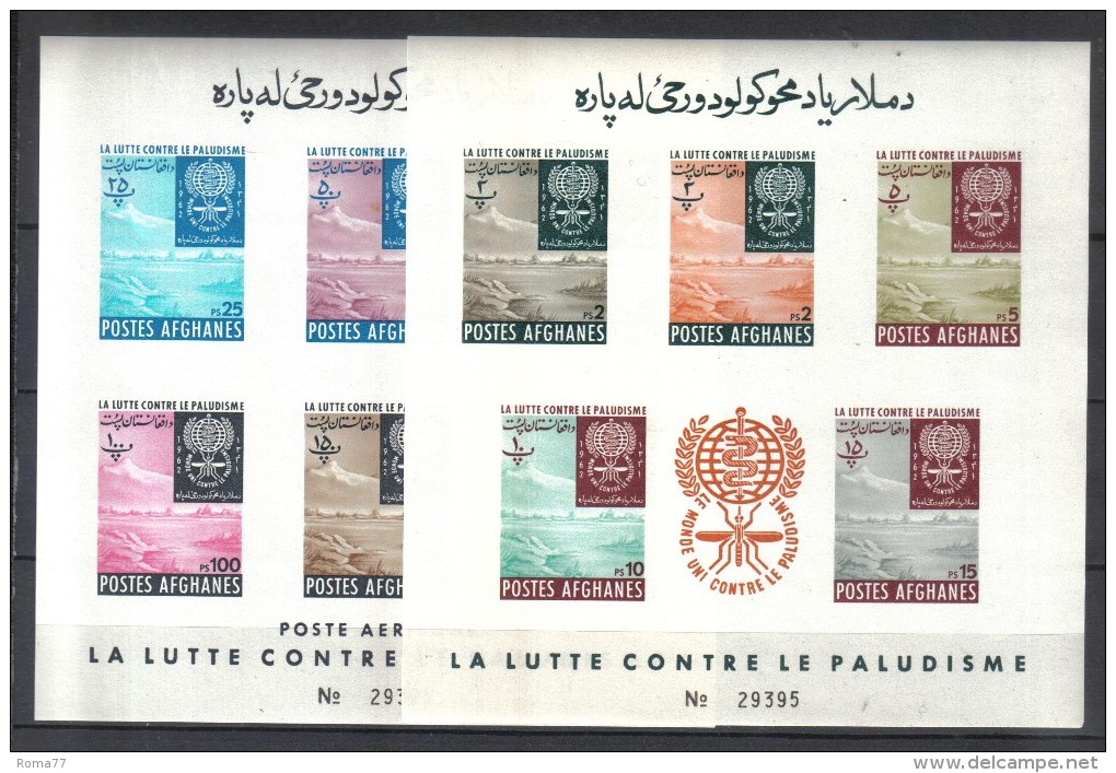 FER14 - AFGANISTAN 1962 , Serie 644/54 In 2 BF Tema Malaria / Paludisme  ***  MNH Non Dentellati! - Afghanistan