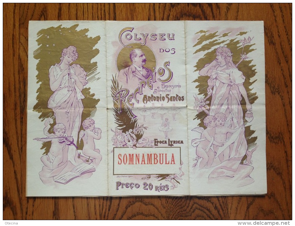 # SOMNAMBULA Opéra Bellini - Epoque Lyrique 1903 - Coliseu Dos Recreios - Lisbonne - Portugal - Affiches & Posters