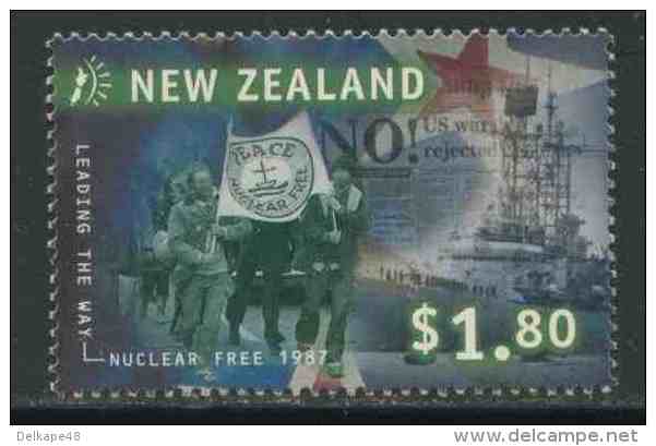 New Zealand Neuseeland 1999 Mi 1812 ** Protestors And Warship – Nuclear Free Zone In 1987 / Gegen Kernwaffen (1987) - Andere & Zonder Classificatie