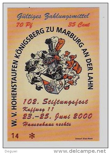 45 Euro-Cent Temporaire, Precurseur, Euro-Vorläufer MARBURG, 2000, RRRRR, UNC - Sonstige & Ohne Zuordnung