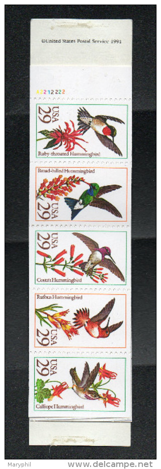 LOT 618 - U.S.A CARNET N°2039 ** - COLIBRI Et FLEURS    Cote  16  € - Hummingbirds