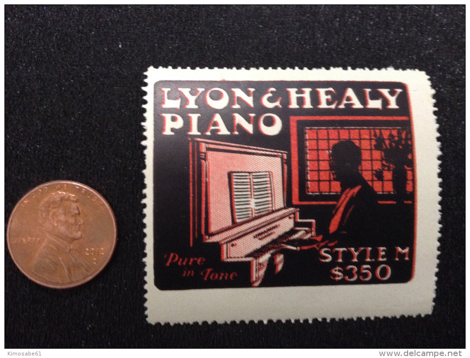 US, Lyon & Healy Piano, Style M $350 Poster Stamp - Other & Unclassified