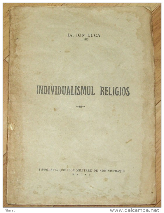 INDIVIDUALISMUL RELIGIOS-Dr.ION LUCA - Livres Anciens