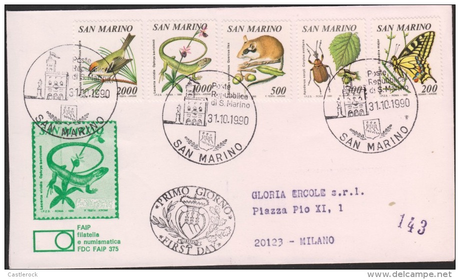 O) 1990 SAN MARINO, ANIMALS, FDC USED TO MILANO - FDC