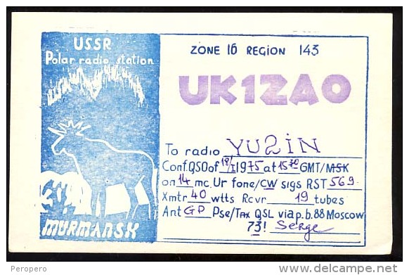 AK     QSL  CARD   RADIO AMATEUR    POLAR RADIO STATION USSR  MURMANSK - Amateurfunk