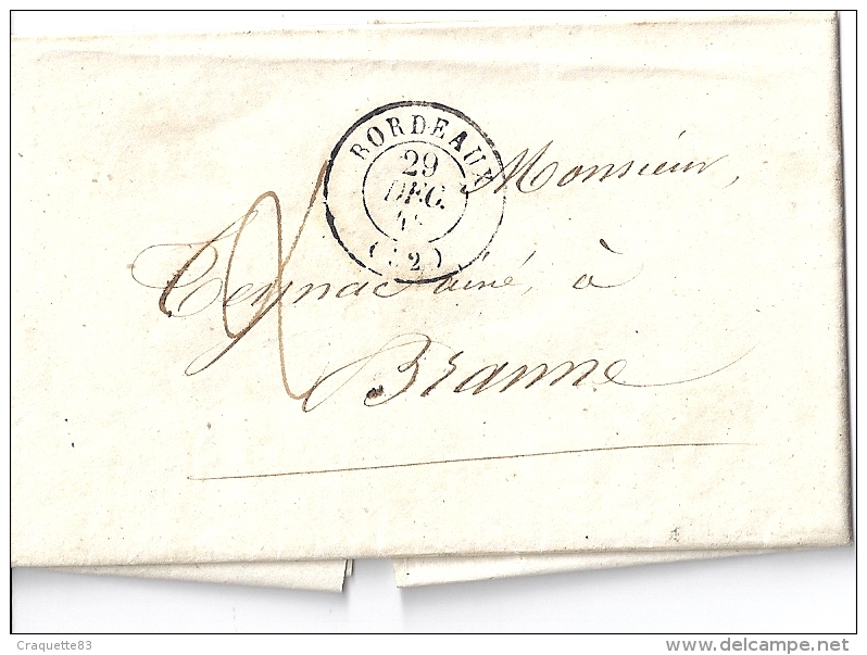 FRANCE    ENTIER POSTAL - BORDEAUX   29 DFG  1848 - 1801-1848: Précurseurs XIX