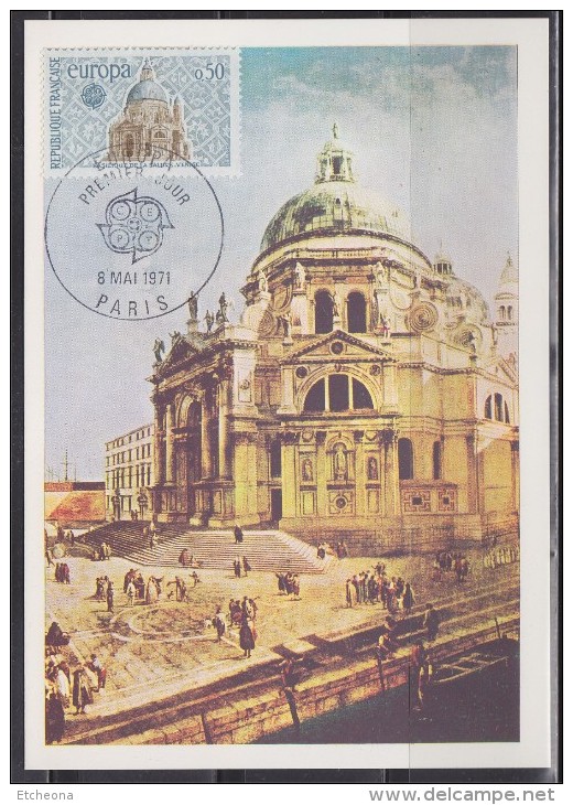 = Europa Basilique Salute à Venise Paris 8 Mai 1971 Carte Postale 1er Jour 1676 - 1971