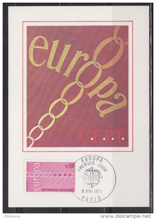 = Europa CEPT Chaîne De Solidarité Paris 8 Mai 1971 Carte Postale 1er Jour Timbre 1677 - 1971