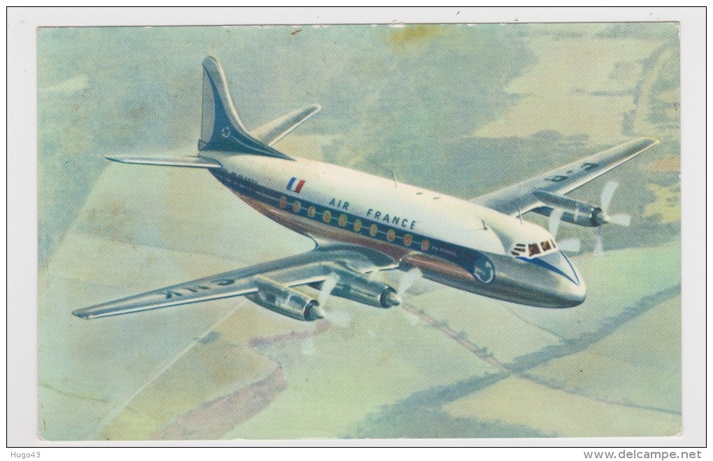 (RECTO / VERSO) AIR FRANCE - VICKERS - VISCOUNT - FORMAT CPA - 1946-....: Moderne