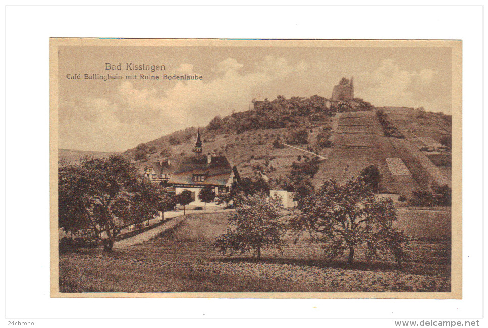 Allemagne: Bad Kissingen, Cafe Ballinghain Mit Ruine Bodenlaube (14-410) - Bad Kissingen