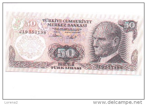 6-189. Billete Turkia P-188. 50 Libras - Turquia