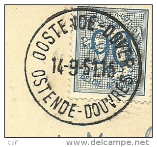 858 Op Kaart "LA MALLE - MAILBOOT - PRINCE BAUDOUIN" Met Stempel OSTENDE-DOUVRES (paquebot) - 1951-1975 Heraldieke Leeuw