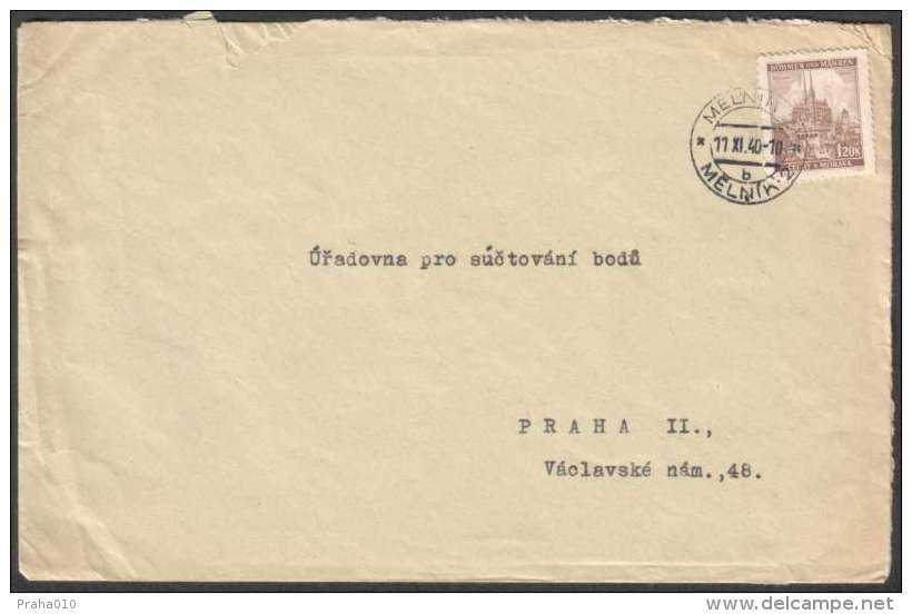 BuM0774 - Böhmen Und Mähren (1940) Melnik 2 - Melnik 2 (letter) Tariff: 1,20K (stamp: City Brno - Church) - Covers & Documents