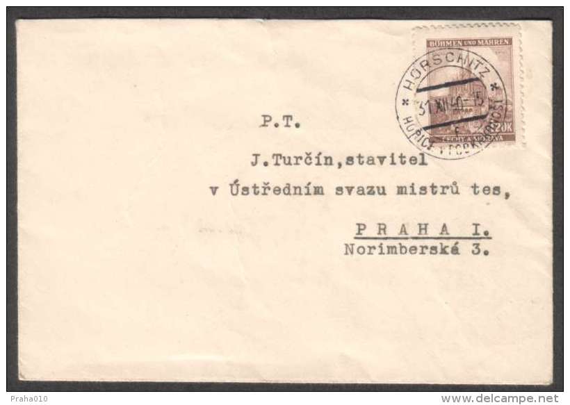 BuM0695 - Böhmen Und Mähren (1940) Horschitz - Horice V Podkrkonosi (letter) Tariff: 1,20K - Storia Postale