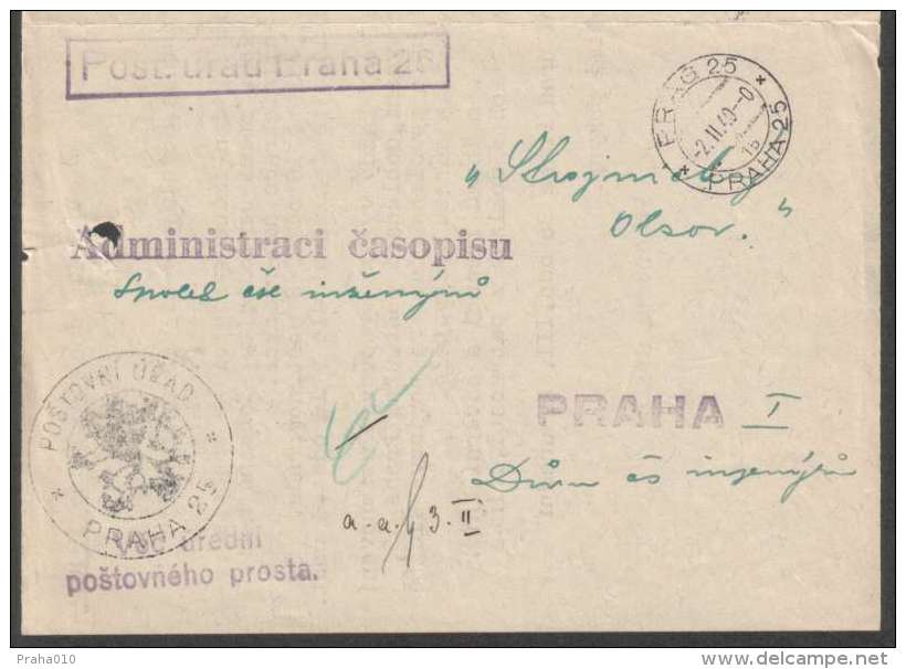 BuM0612 - Böhmen Und Mähren (1940) Prag 25 - Praha 25 / Postovni Urad Praha 25 (2x Post Office Postmark!) - Covers & Documents