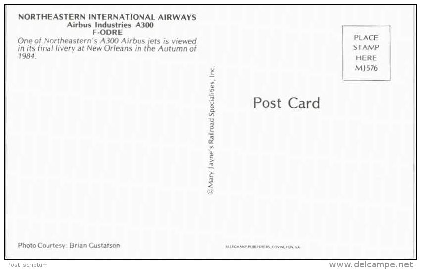 Thème -  Avion - Mary Jayne´s RS 576 - Northeastern International Airways - Airbus Industries A300  Format 8.5*13.5  Cm - 1946-....: Moderne